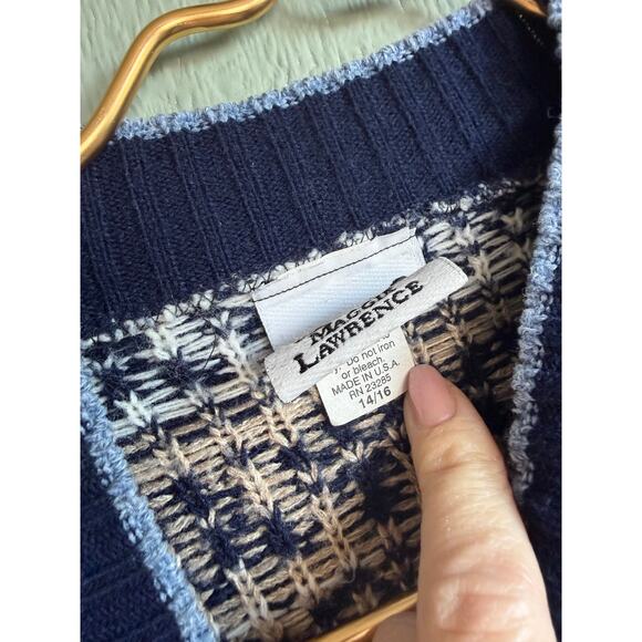 Vintage 90s Nordic Sweater Women’s Large Made in USA Knit Pullover Cottagecore - Picture 5 of 6